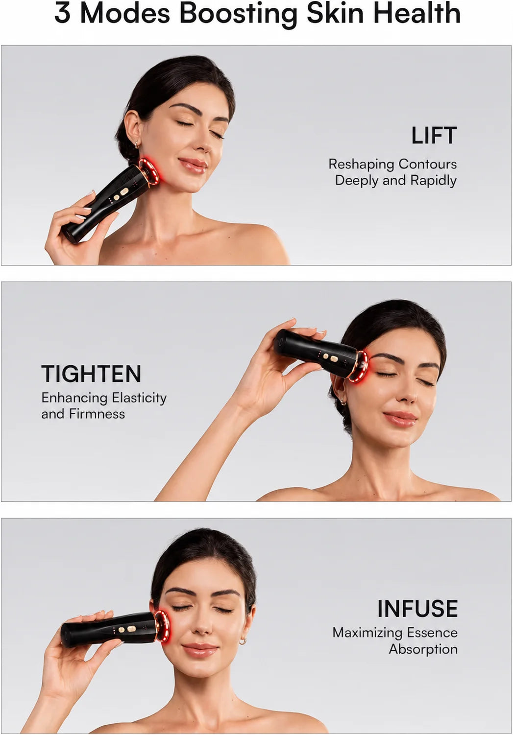 3-in-1 Red Light Face & Neck Rejuvenation Device