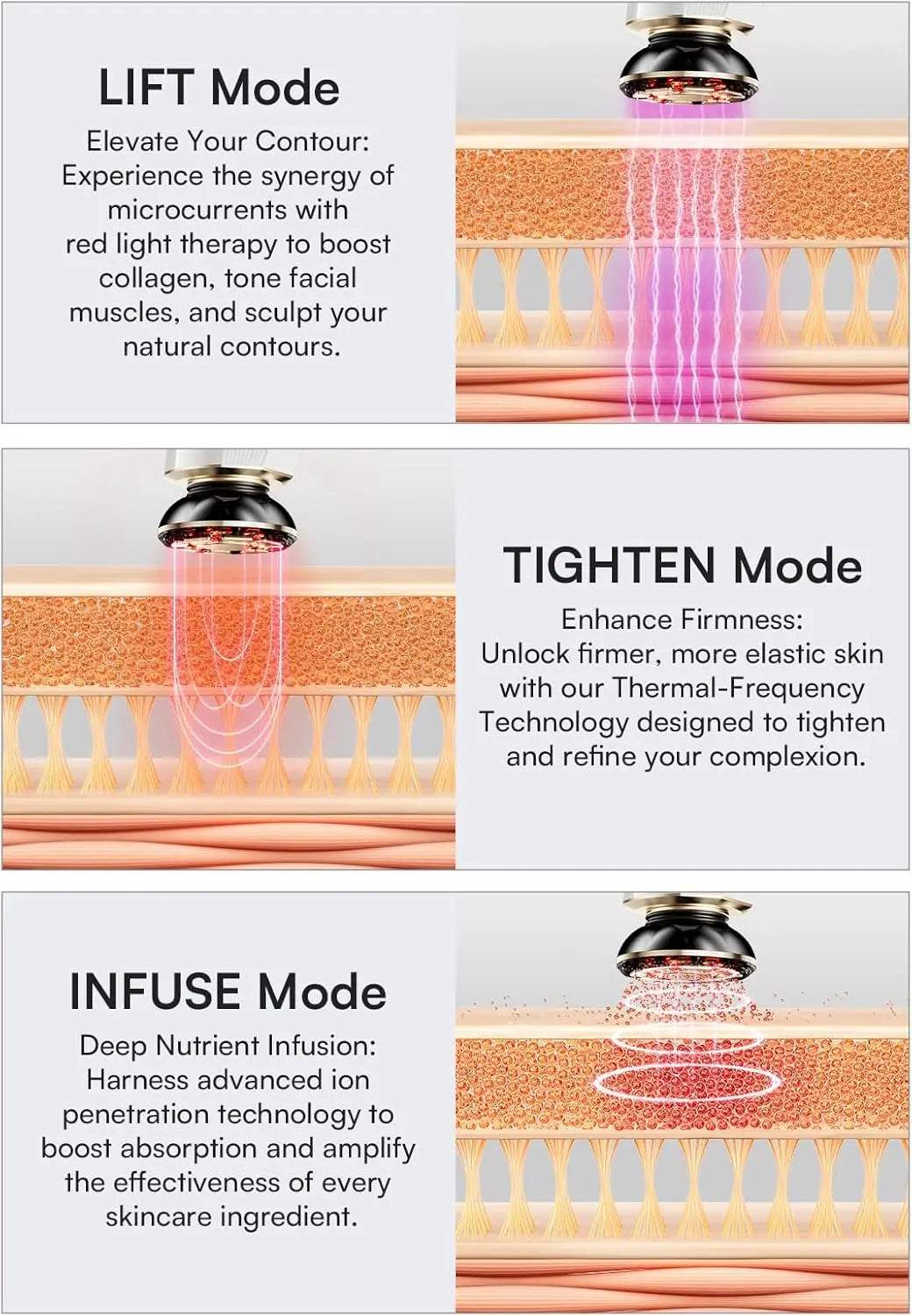 3-in-1 Red Light Face & Neck Rejuvenation Device